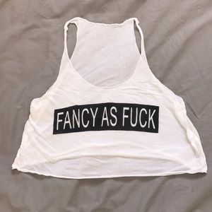 brandy melville fancy as fuck white tank